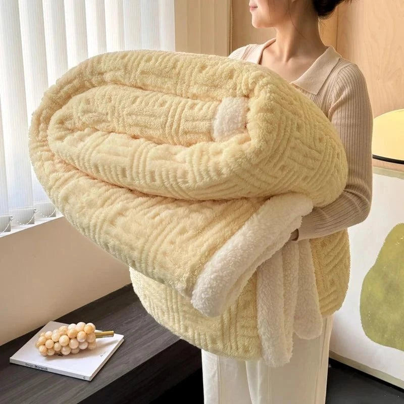Cozy Coral Fleece Autumn & Winter Blanket Julia M LifeStyles