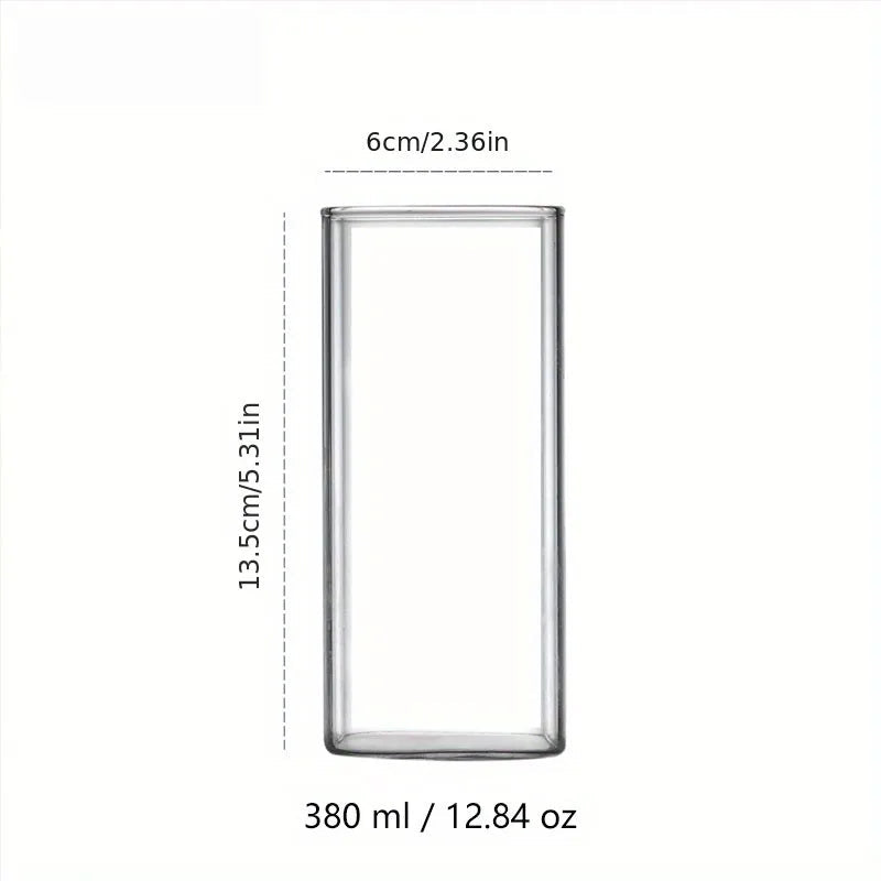 1PCS Creative Square Glass Transparent Cold Drink Large Capacity Iced Coffee Milk Tea Drinking Cup Red Wine Glass Coffee Cup Julia M Home & Kitchen