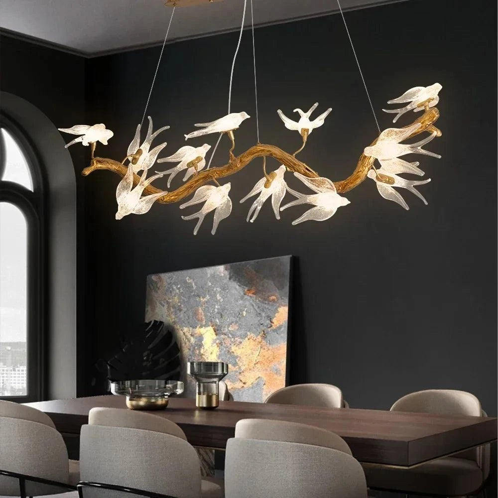 Artpad Designer Glass Bird Song Crystal Chandelier - Julia M LifeStyles