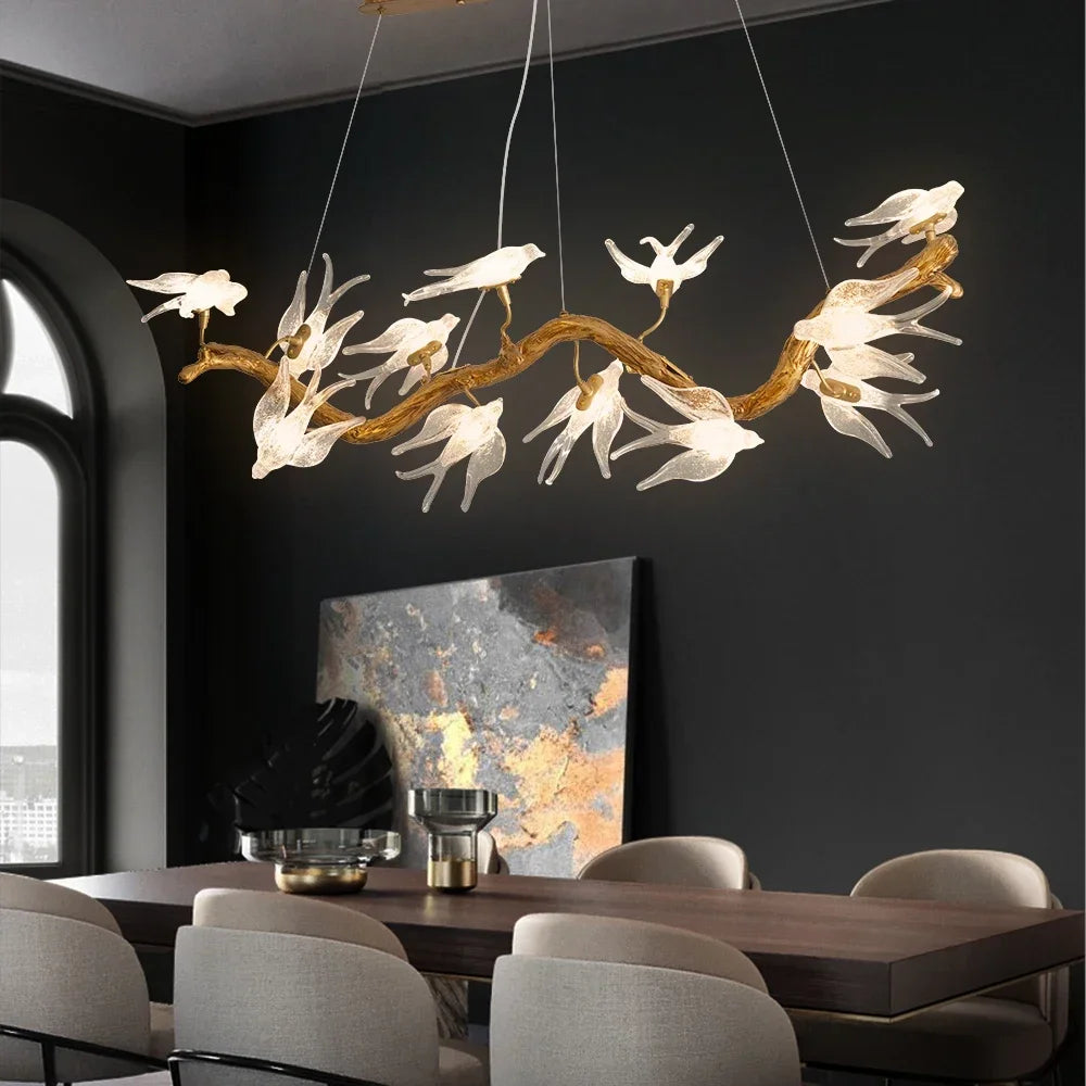 Artpad Designer Glass Bird Song Crystal Chandelier - Julia M LifeStyles