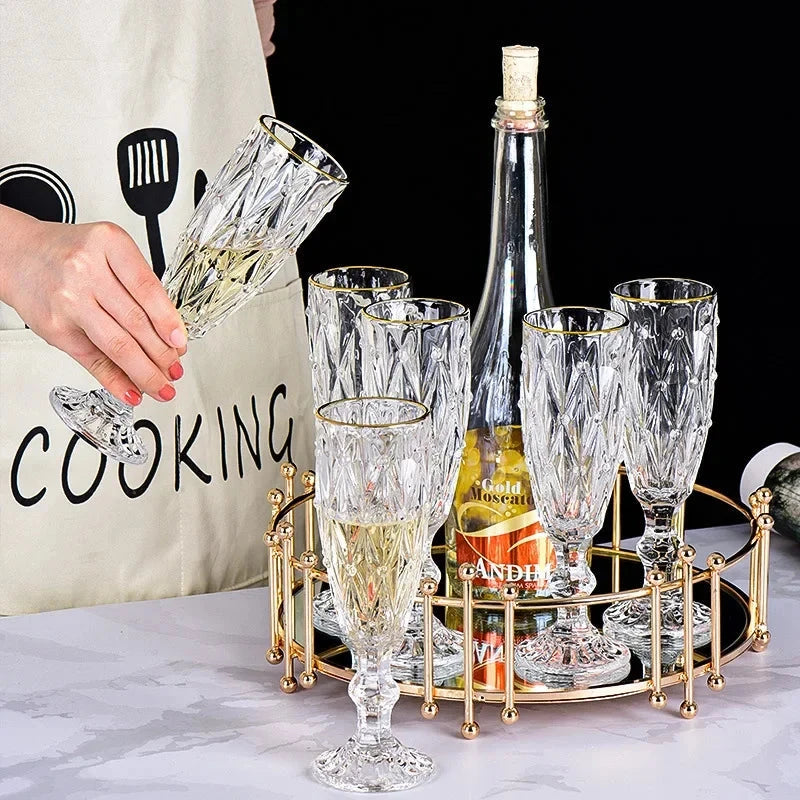 170ml Luxurious Crystal Champagne Glasses - Retro Cocktail Goblet Julia M LifeStyles