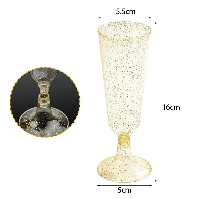 15/25/50pcs 150ml Disposable Champagne Glasses Cocktail Glasses Plastic Tall Glasses Martini Glasses for Weddings Party Julia M LifeStyles