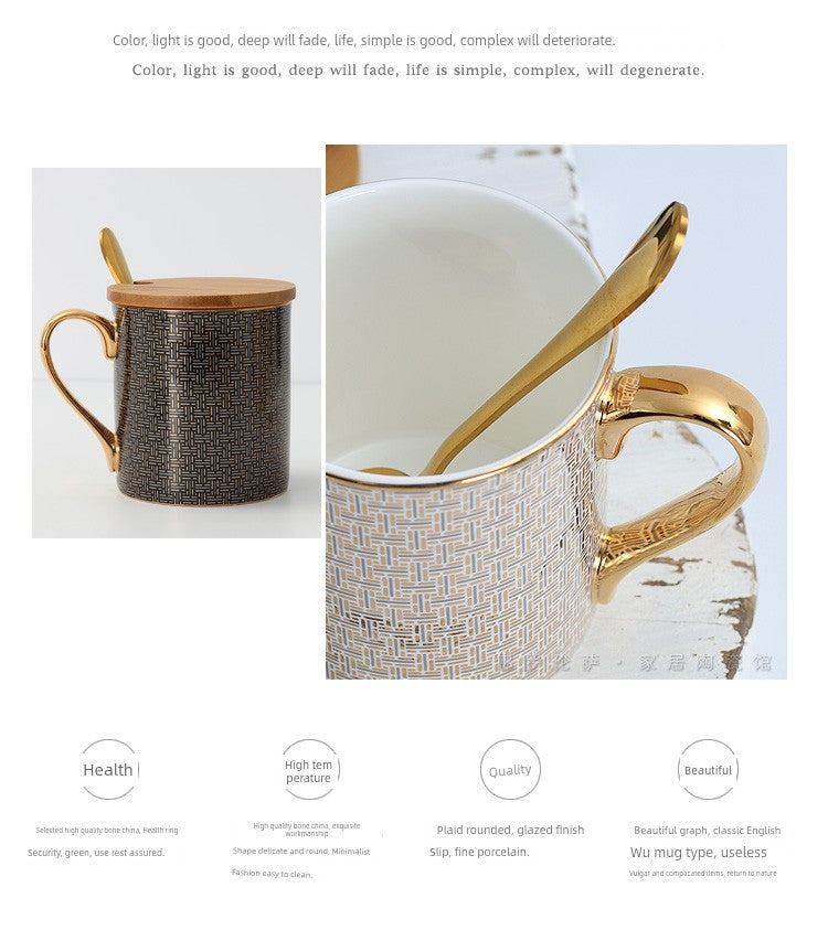 Florence Exquisite European-Style Bone China Mug with Lid and Spoon Julia M LifeStyles
