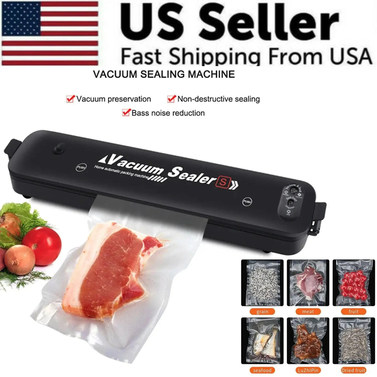 Automatic Vacuum Sealer Machine for Food Preservation Storage Saver with Seal Bag for Home Kitchen Use Julia M LifeStyles