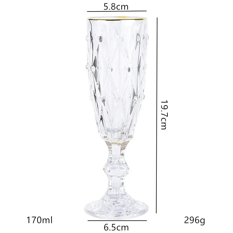 170ml Luxurious Crystal Champagne Glasses - Retro Cocktail Goblet Julia M LifeStyles