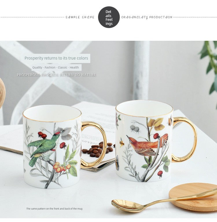 Florence Exquisite European-Style Bone China Mug with Lid and Spoon Julia M LifeStyles