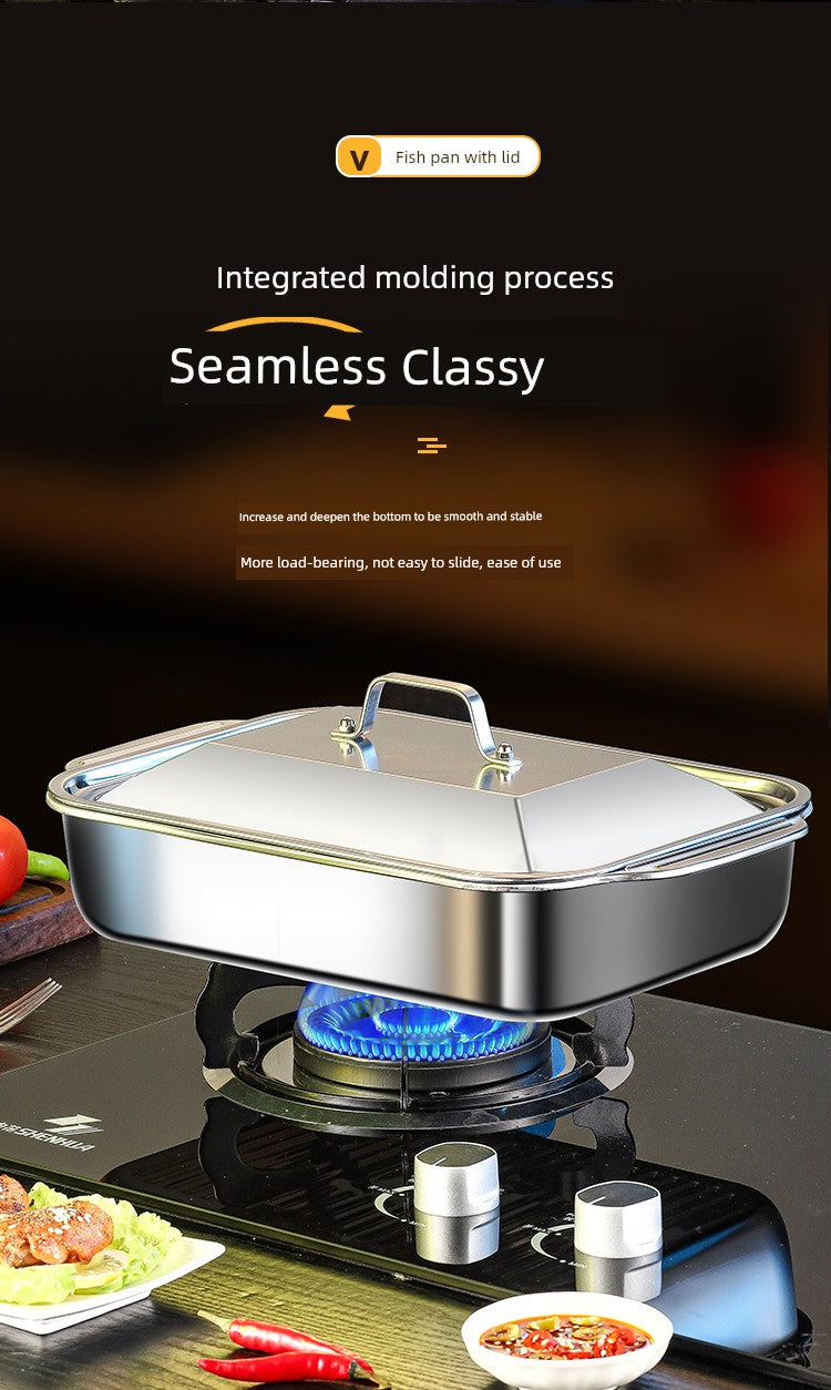 Grilled Fish Dish Extra Thick Oven Binaural Rectangular Stainless Steel Julia M LifeStyles