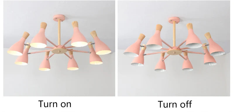 Scandinavian Ceiling Chandelier Living Room LED Chandelier Bedroom Wooden Ceiling Lights Kitchen 220V Interior Decor Lighting - Julia M LifeStyles