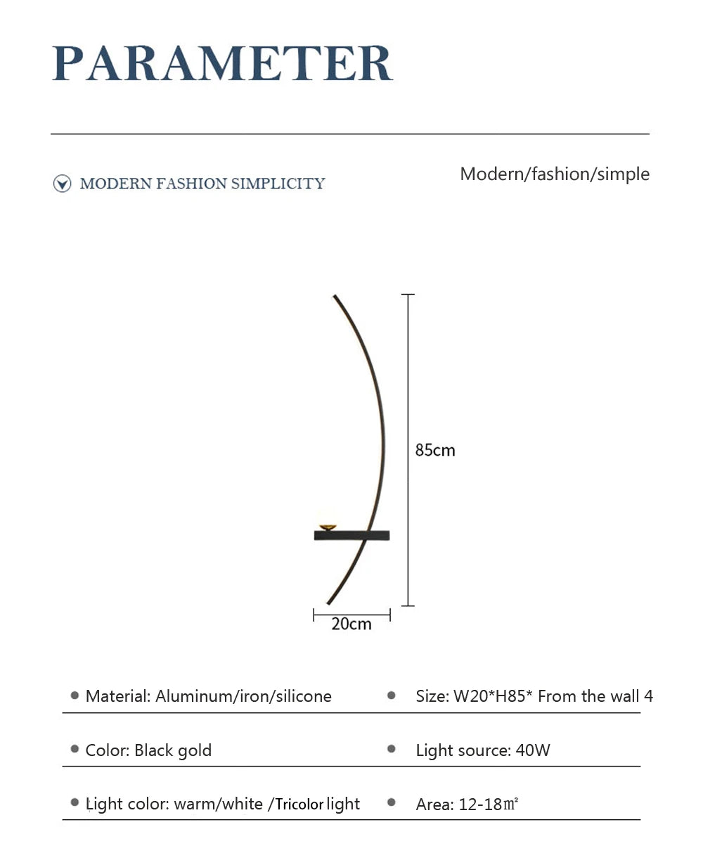 Modern LED Wall Lamp with Smart Remote Control for Bedroom and Living Room Julia M LifeStyles