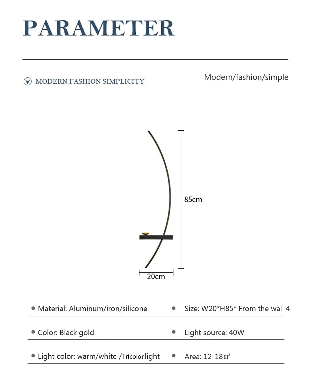 Modern LED Wall Lamp with Smart Remote Control for Bedroom and Living Room Julia M LifeStyles