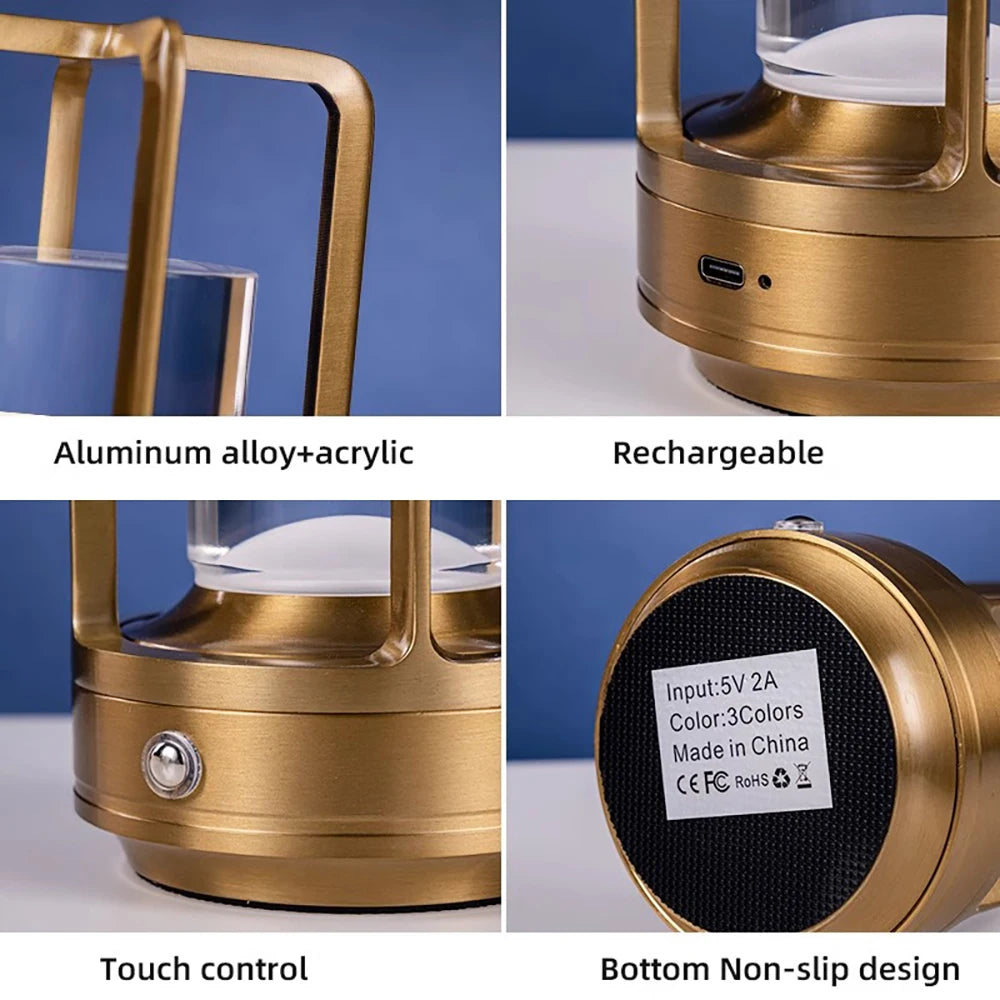 LED Table Lamp plastic bedroom bedside desk lamp rechargeable touch dimming desk lamp dining table decorative table lamp Julia M LifeStyles