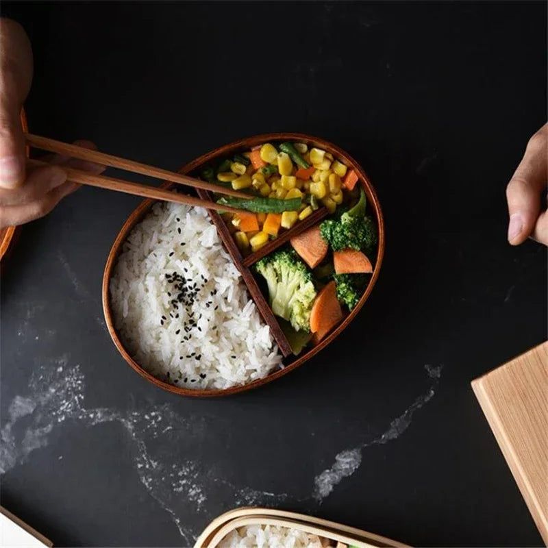 Lunch Box Picnic Japanese Bento for School Kids Dinnerware Set Round Square - Julia M LifeStyles