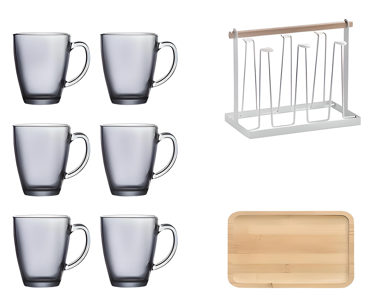 Julia M Lifestyles 380ml Drop-Resistant Tempered Glass Mug Julia M Home & Kitchen