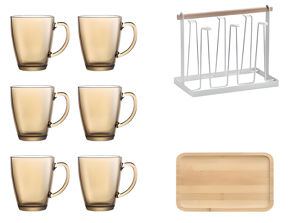 Julia M Lifestyles 380ml Drop-Resistant Tempered Glass Mug Julia M Home & Kitchen