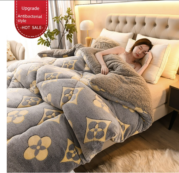 Antarctic People Luxe Winter Lambskin Quilt - Thickened Milk Fiber Duvet for Ultimate Comfort Julia M Home & Kitchen
