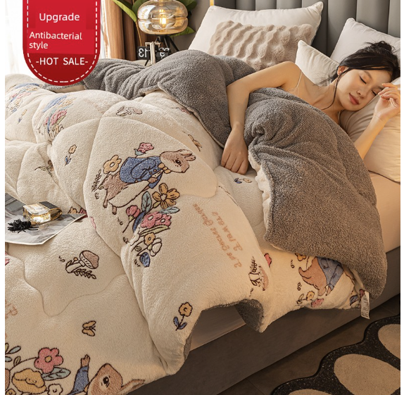 Antarctic People Luxe Winter Lambskin Quilt - Thickened Milk Fiber Duvet for Ultimate Comfort Julia M Home & Kitchen