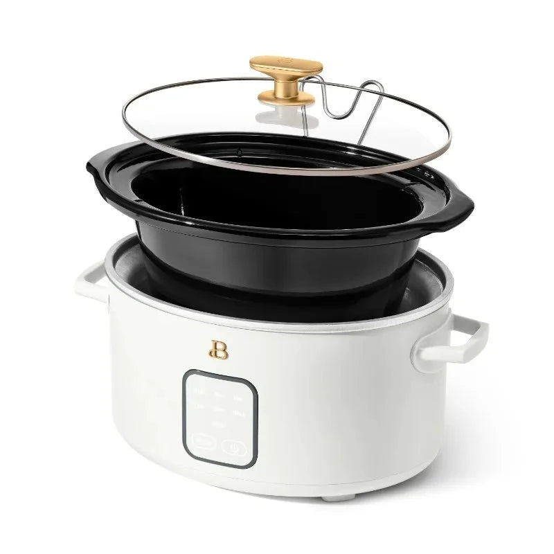 Drew Barrymore Beautiful 4Qt Touch-Activated Slow Cooker - White Icing Julia M LifeStyles