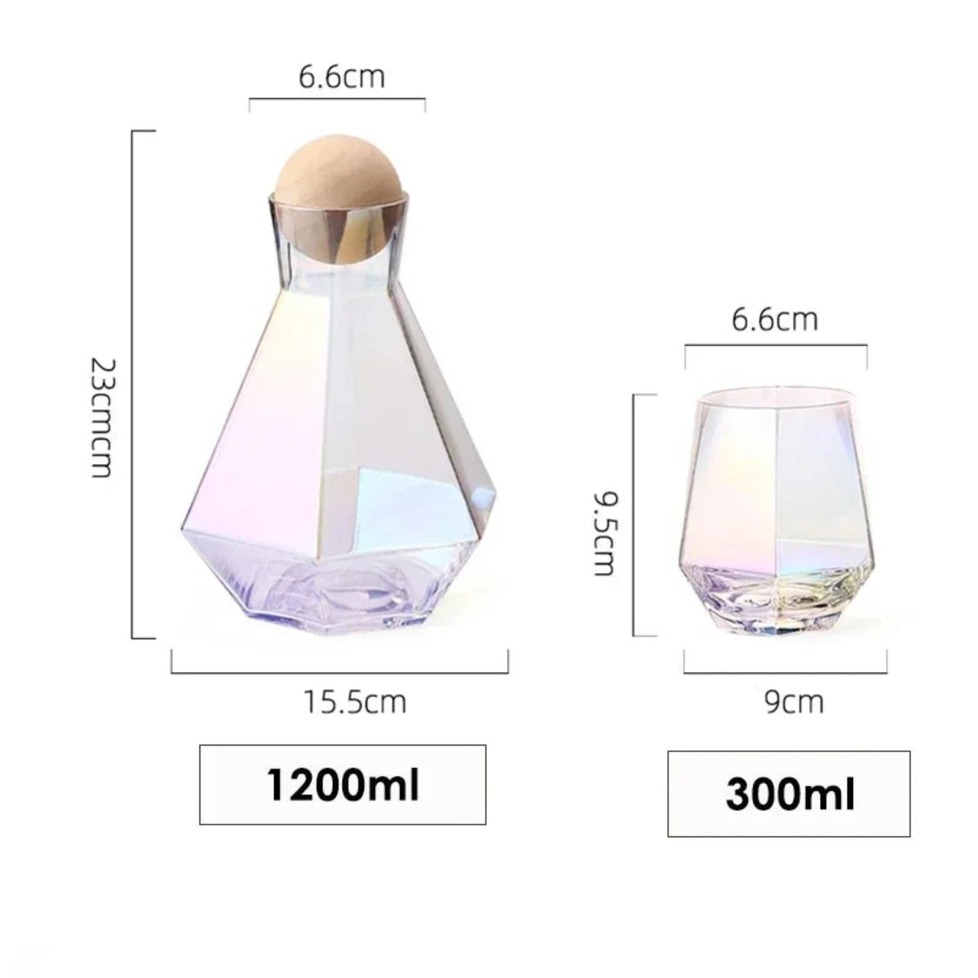 Geometric Crystal Glass Cafe and Glasses Set - Julia M LifeStyles