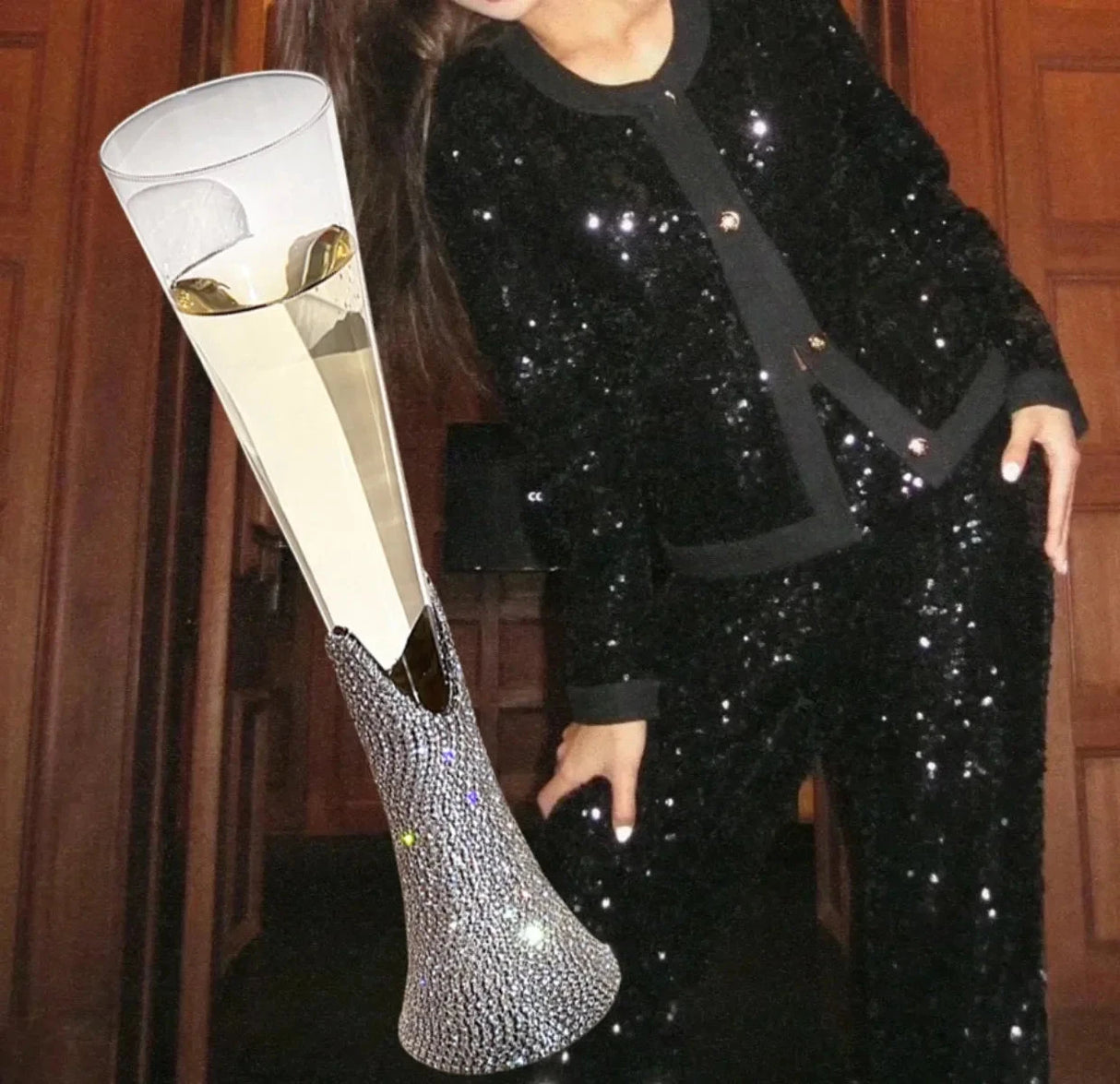 Diamond Women's Champagne mug Set with Diamond Crystal Glass High Leg Wine Cup Drink Cup Gift Wine Glass Beautiful Cups 150ml Julia M Home & Kitchen