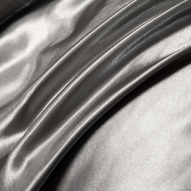 Soft 100% Imitate Silk Satin Duver Cover Sheet Pillow shams Multiple Colors Twin Double (1Duvet Cover+1FlatSheet+2Pillowcases) Julia M LifeStyles