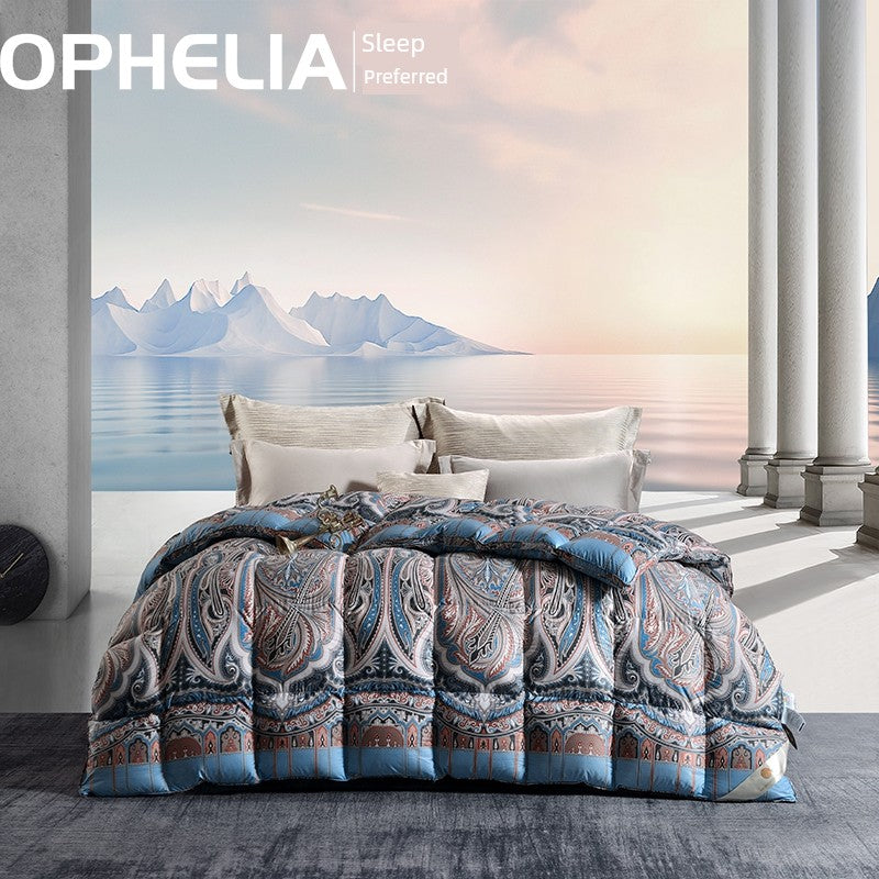 Luxury Italy Import Silk Duvet with 95% White Goose Down for Winter Comfort Julia M Home & Kitchen