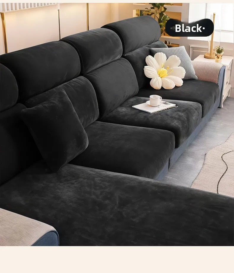 Thickened Elastic Silver Fox Fleece Sofa Cover