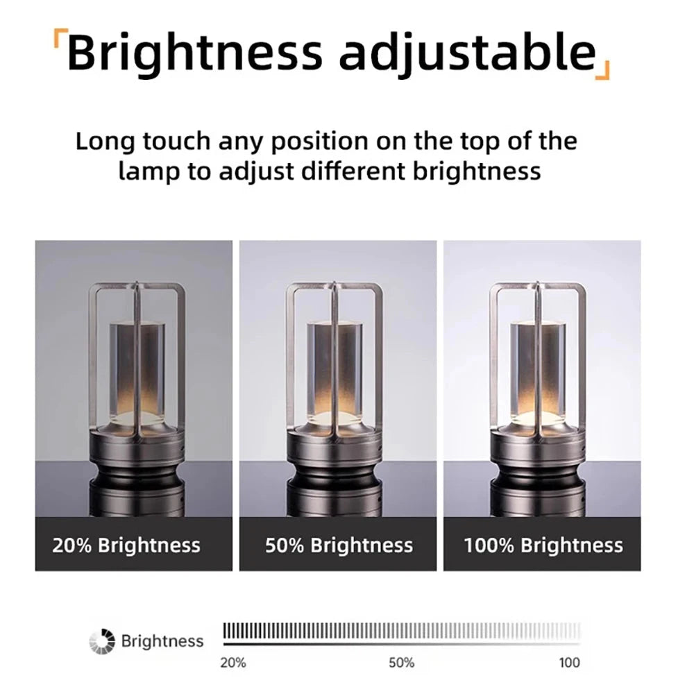 LED Table Lamp plastic bedroom bedside desk lamp rechargeable touch dimming desk lamp dining table decorative table lamp Julia M LifeStyles