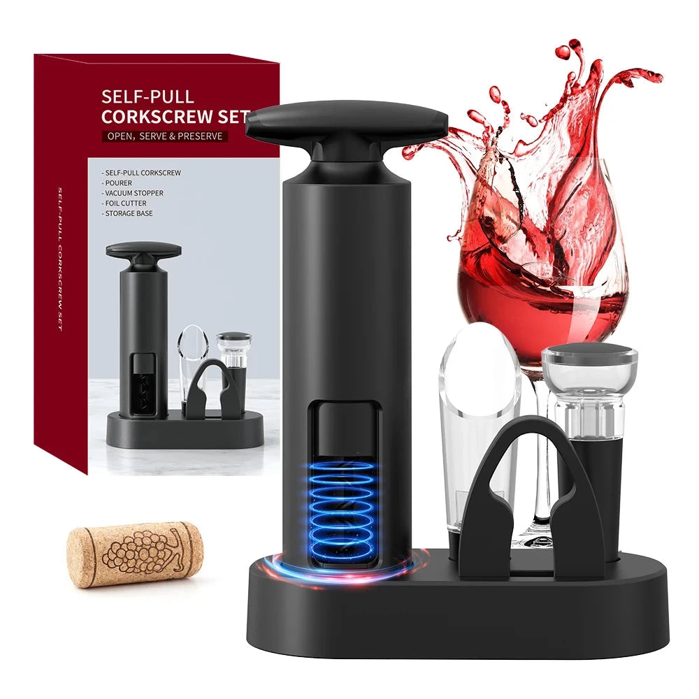 4-in-1 Luxury Electric Wine Opener Set with Stopper and Pourer Julia M Home & Kitchen