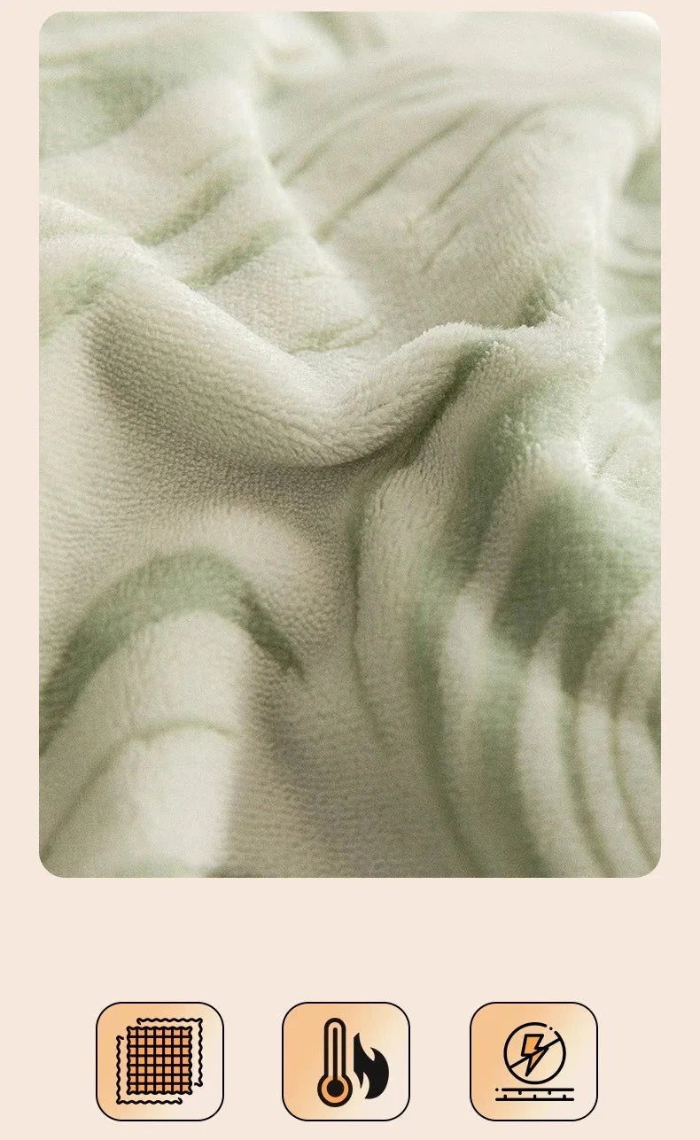 Opulent Milk Fleece Jacquard Bedding Set - Four-Piece Luxury Collection Julia M Home & Kitchen