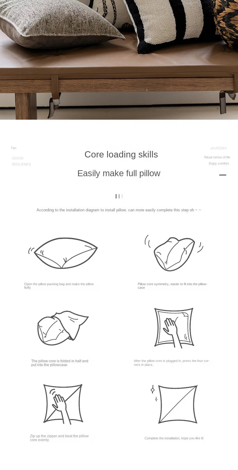 Modern simple black and white pillow cover living room sofa high-end backrest model room leopard jacquard cushion cover Julia M LifeStyles