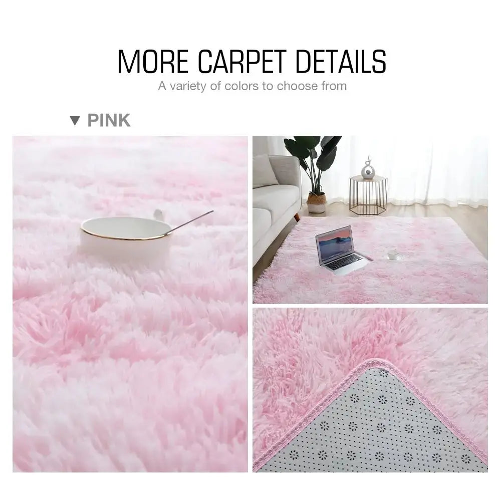 Tie-Dye Plush Carpet - Soft Fluffy Living Room Bedroom Mat