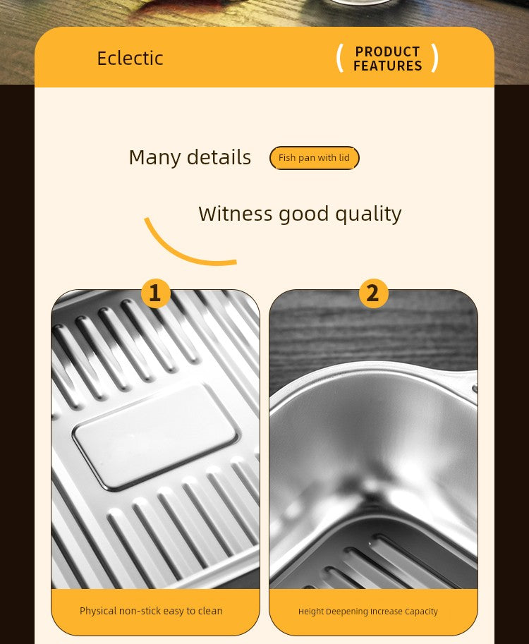 Grilled Fish Dish Extra Thick Oven Binaural Rectangular Stainless Steel Julia M LifeStyles