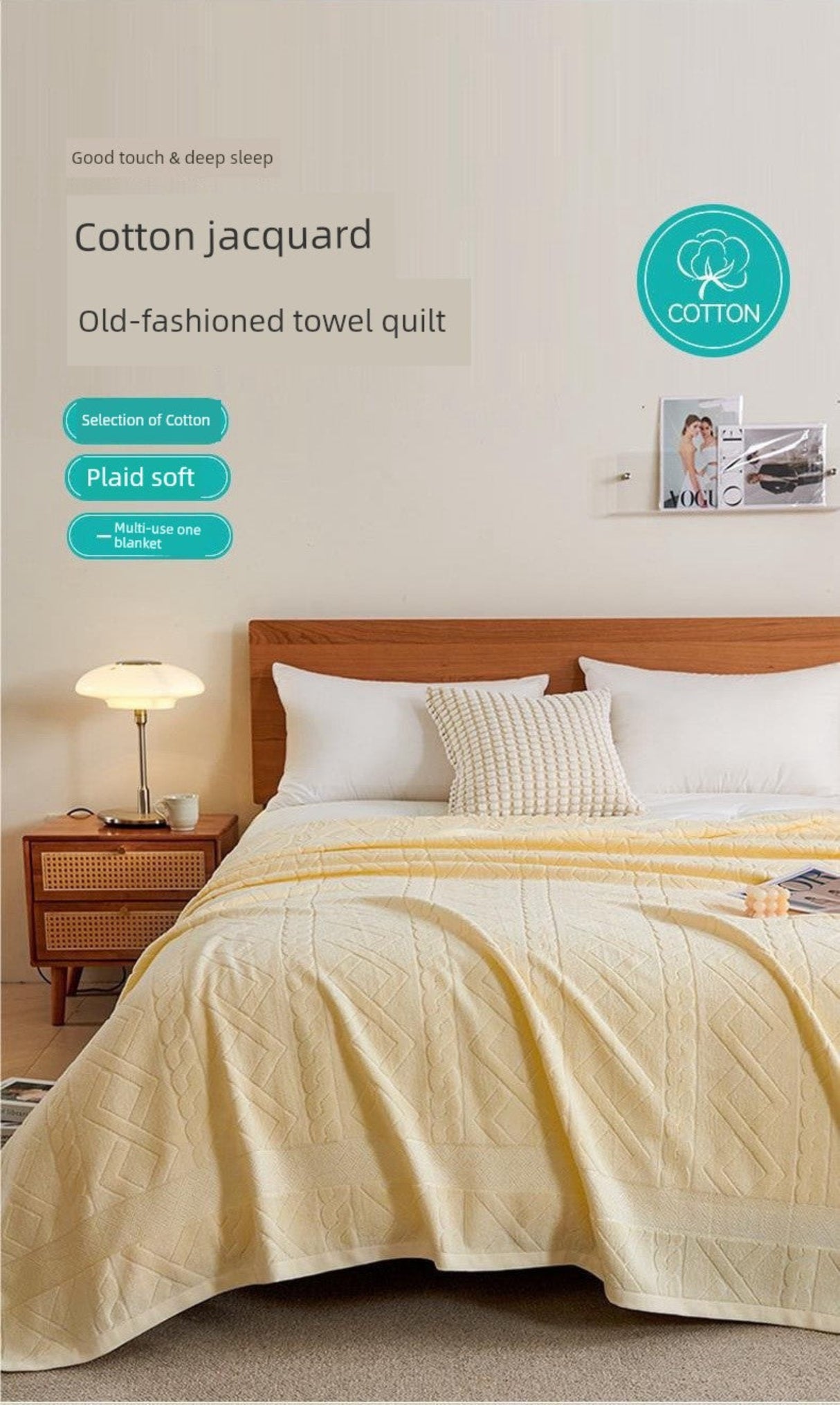 Cotton Old-Fashioned Towel Blanket for All-Season Comfort Julia M LifeStyles