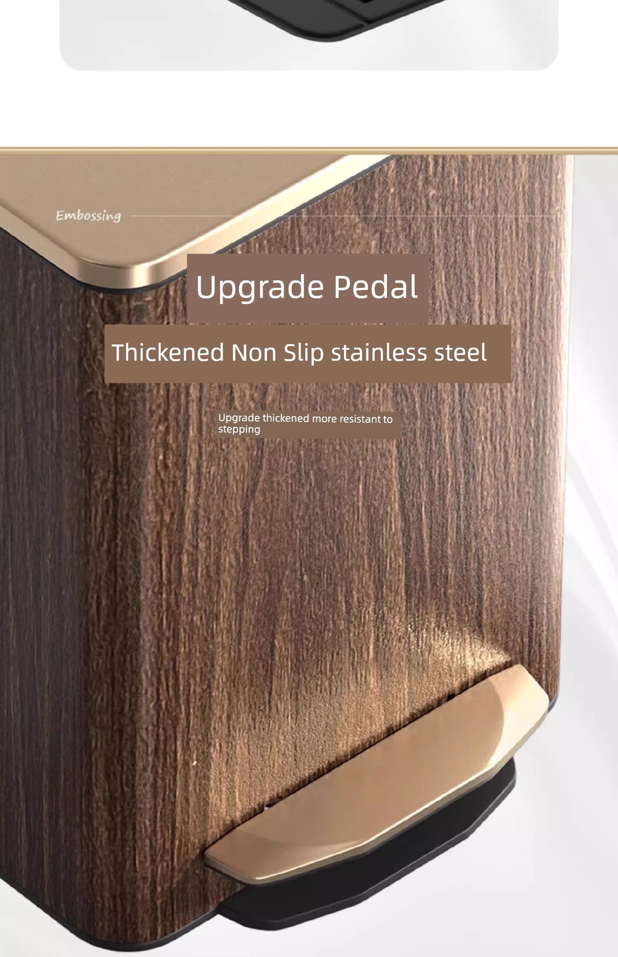 Sleek Leather Exterior German Foot-Pedal Trash Can - 12L -30L Luxury Design for Home & Office Julia M LifeStyles