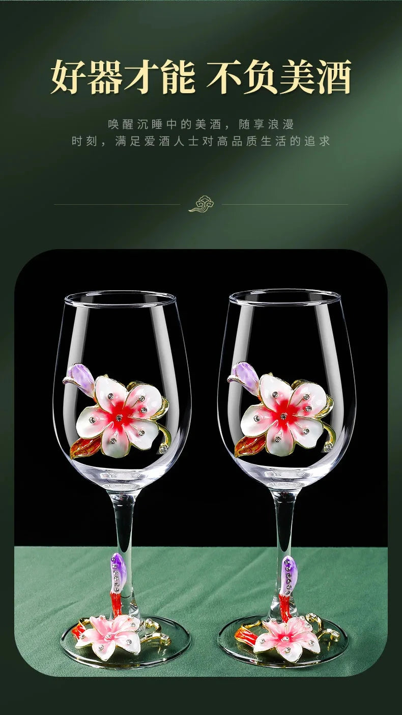 Lily High-End Enamel Red Wine Glass Set Julia M LifeStyles
