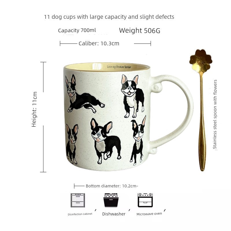 Vintage Floral Hand-Painted Ceramic Water Cup with Spoon Julia M Home & Kitchen