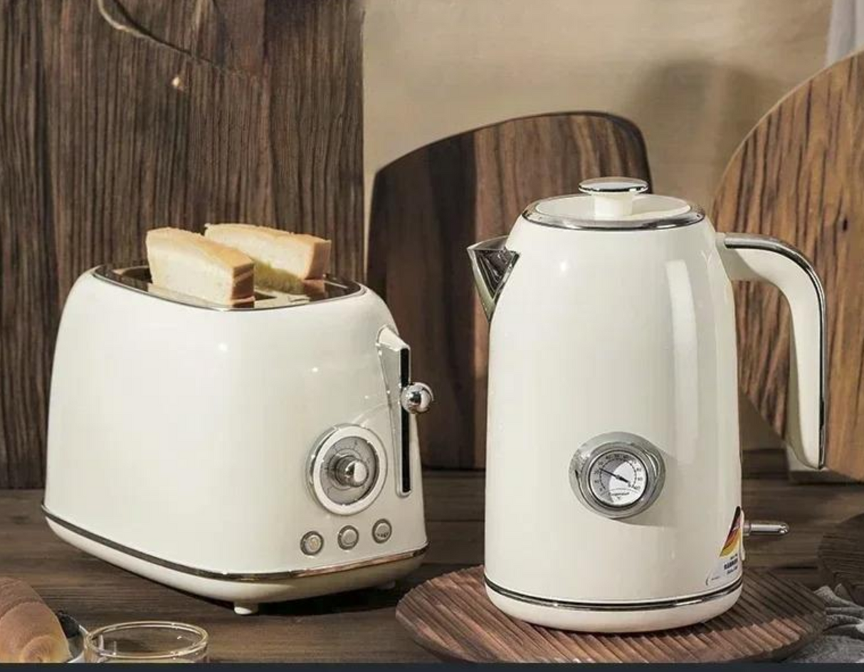 Retro Vintage 2-Slice Toaster & 57oz Hot Tea Kettle Set - Julia M LifeStyles