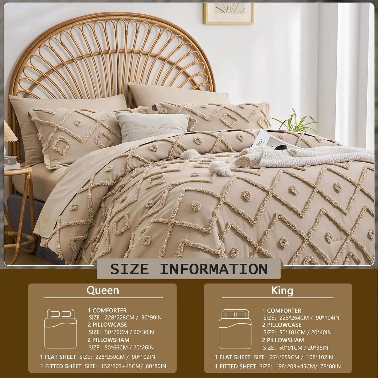 7 Pcs solid color tufted quilt set, microfiber soft and lightweight, durable and easy to wash bedding set , for all seasons Julia M LifeStyles