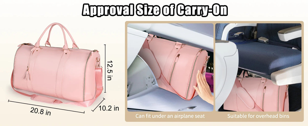 2in1 Convertible Garment Bag Foldable Suit Storage Bag Large Capacity Travel Duffle Bag Waterproof Tote Fitness Gym Bag - Julia M LifeStyles