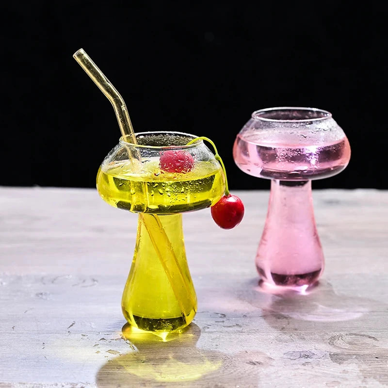 Cute Mushroom Cocktail Glass 260ml Cup For Drinks Beer Creative Clear Wine Glasses Coffee Cups Drinkware Bar Shot Glasses Julia M Home & Kitchen