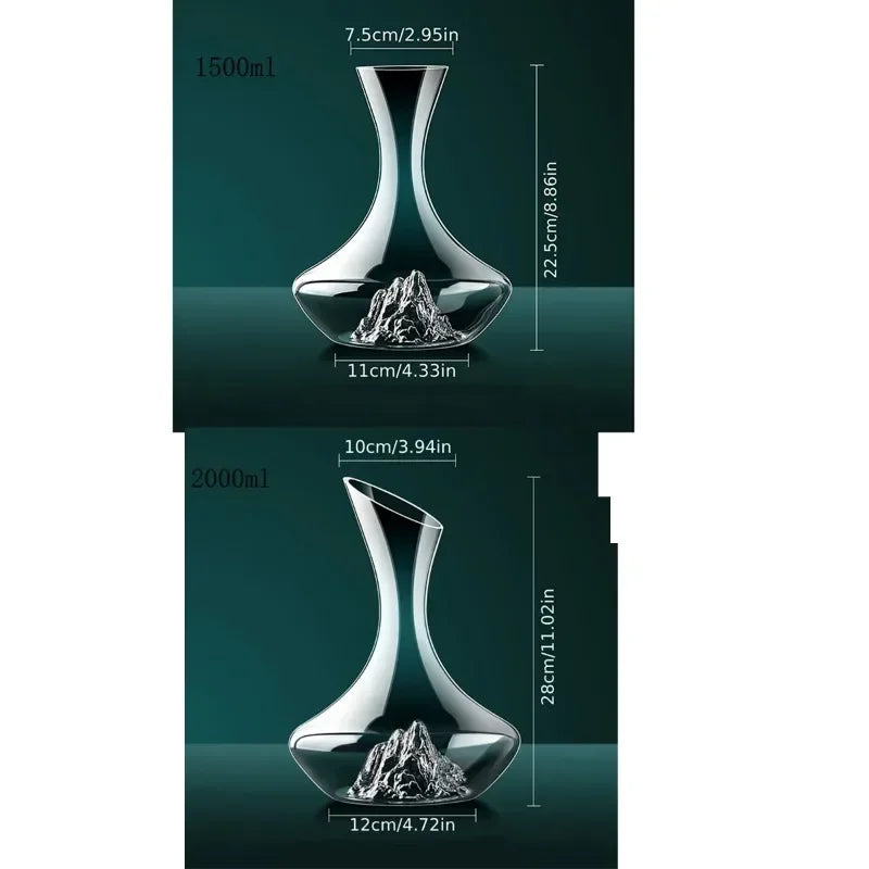 2000ml Crystal Glass Wine Decanter - Elegant Quick Dispenser for Reds and Whiskey Julia M LifeStyles