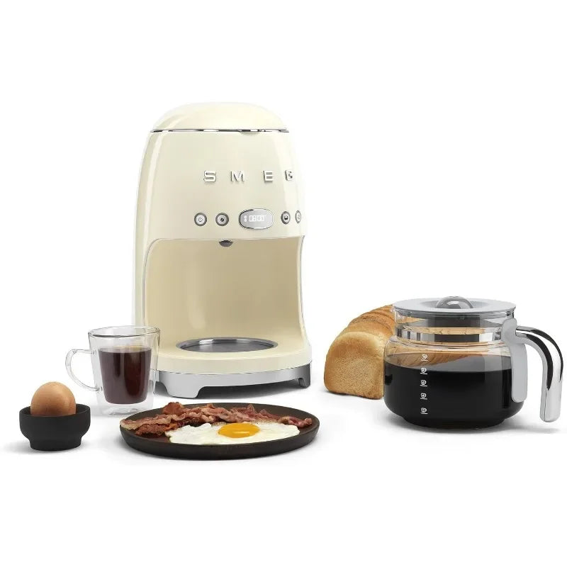 SMEG 50's Retro Drip Coffee Machine with 10-Cup Carafe and Auto Start Julia M LifeStyles