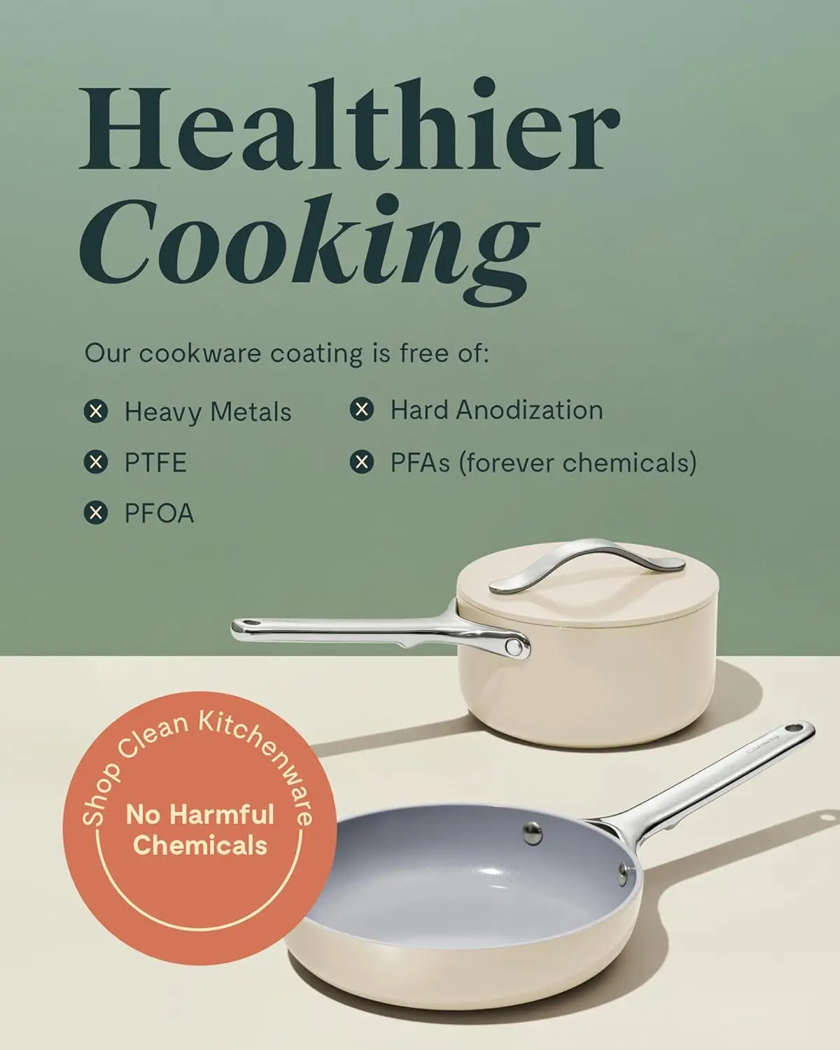 Mini Cookware Set - Non-Stick Ceramic Fry Pan (1.05 qt, 8") Sauce Pan (1.75 qt) & Storage Rack - Non Toxic, PTFE & PFOA Free Julia M Home & Kitchen