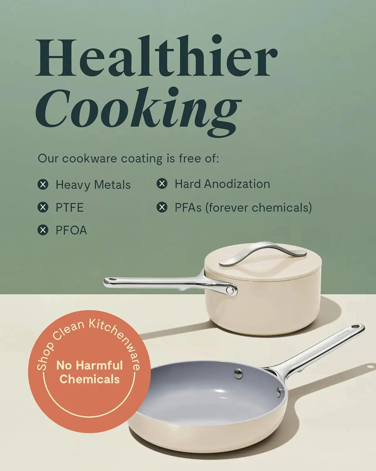 Mini Cookware Set - Non-Stick Ceramic Fry Pan (1.05 qt, 8") Sauce Pan (1.75 qt) & Storage Rack - Non Toxic, PTFE & PFOA Free Julia M Home & Kitchen