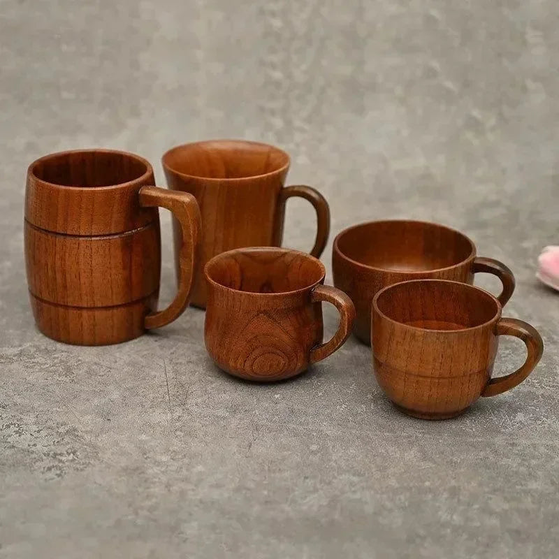 Wooden Beer Cup Retro Big Capacity Tea Water Classic Wood Drinking Mug - Julia M LifeStyles