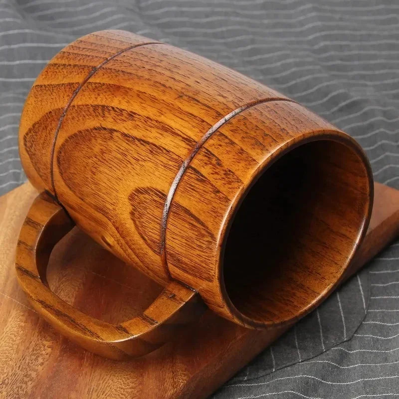 Wooden Beer Cup Retro Big Capacity Tea Water Classic Wood Drinking Mug - Julia M LifeStyles