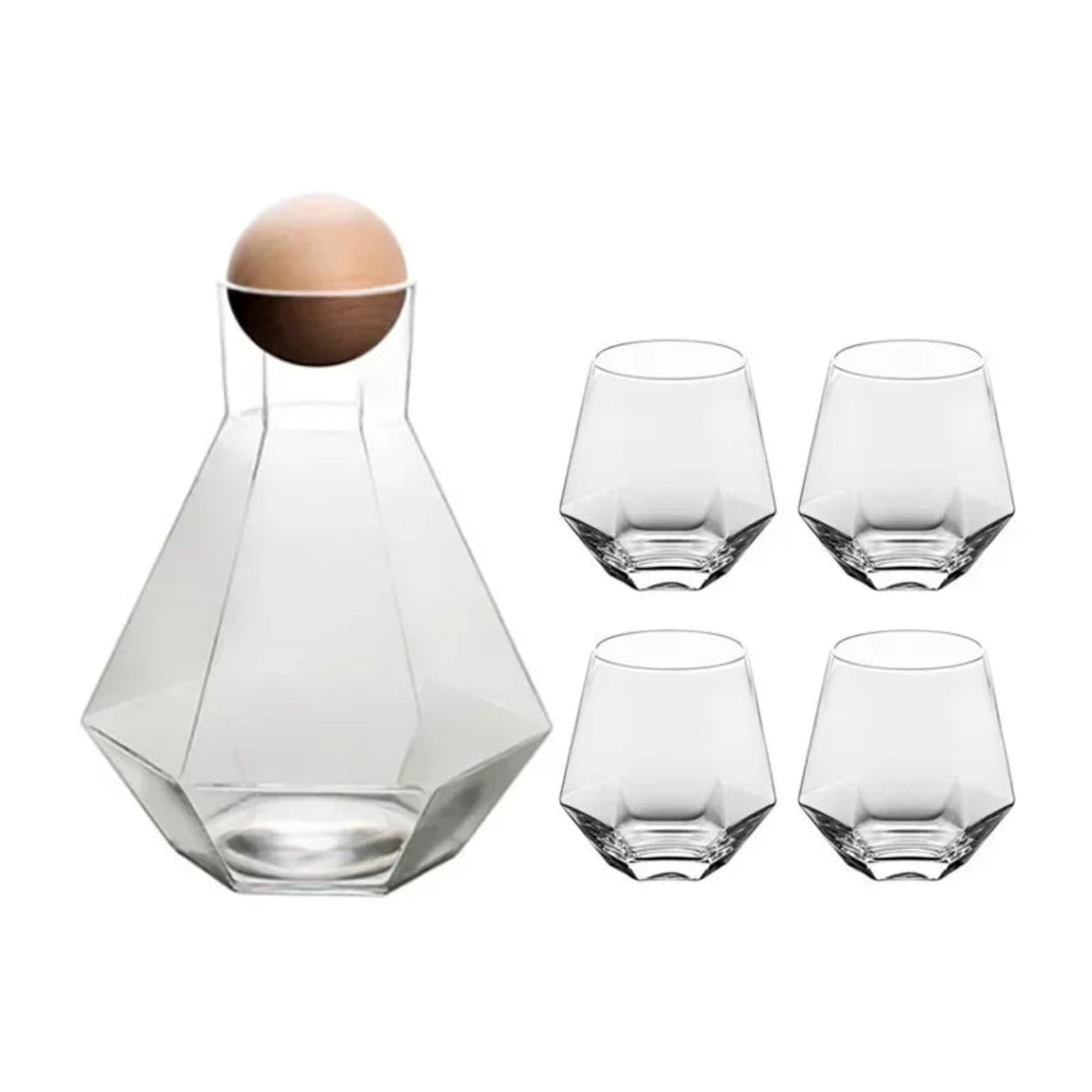 Geometric Crystal Glass Cafe and Glasses Set - Julia M LifeStyles