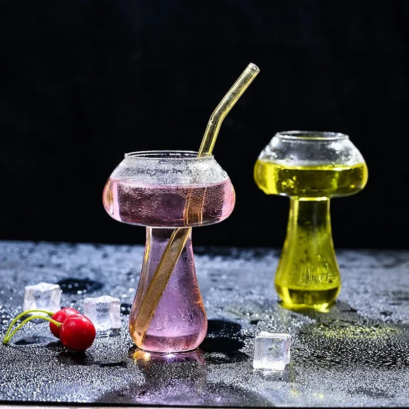 Cute Mushroom Cocktail Glass 260ml Cup For Drinks Beer Creative Clear Wine Glasses Coffee Cups Drinkware Bar Shot Glasses Julia M Home & Kitchen