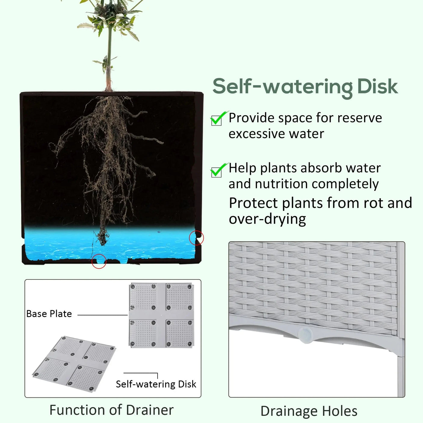 2-Piece Gray Raised Garden Bed with Self-Watering Legs for Growing Herbs & Vegetables Julia M LifeStyles