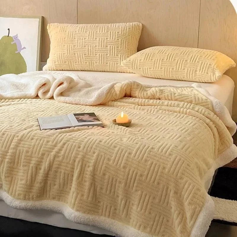 Cozy Coral Fleece Autumn & Winter Blanket Julia M LifeStyles